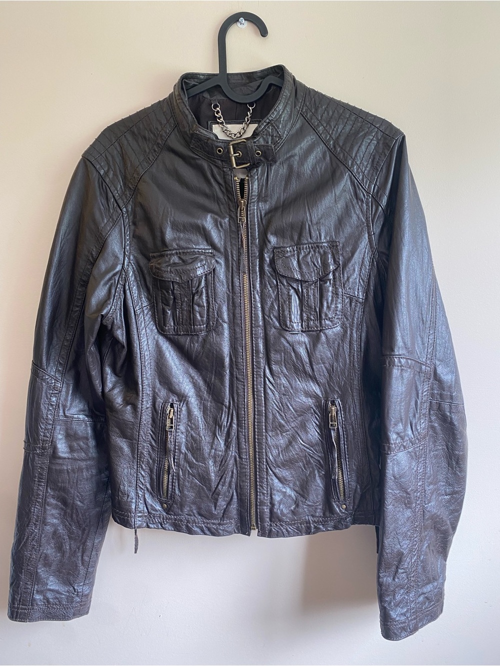 BB Dakota Genuine Dark Brown Bomber Jacket